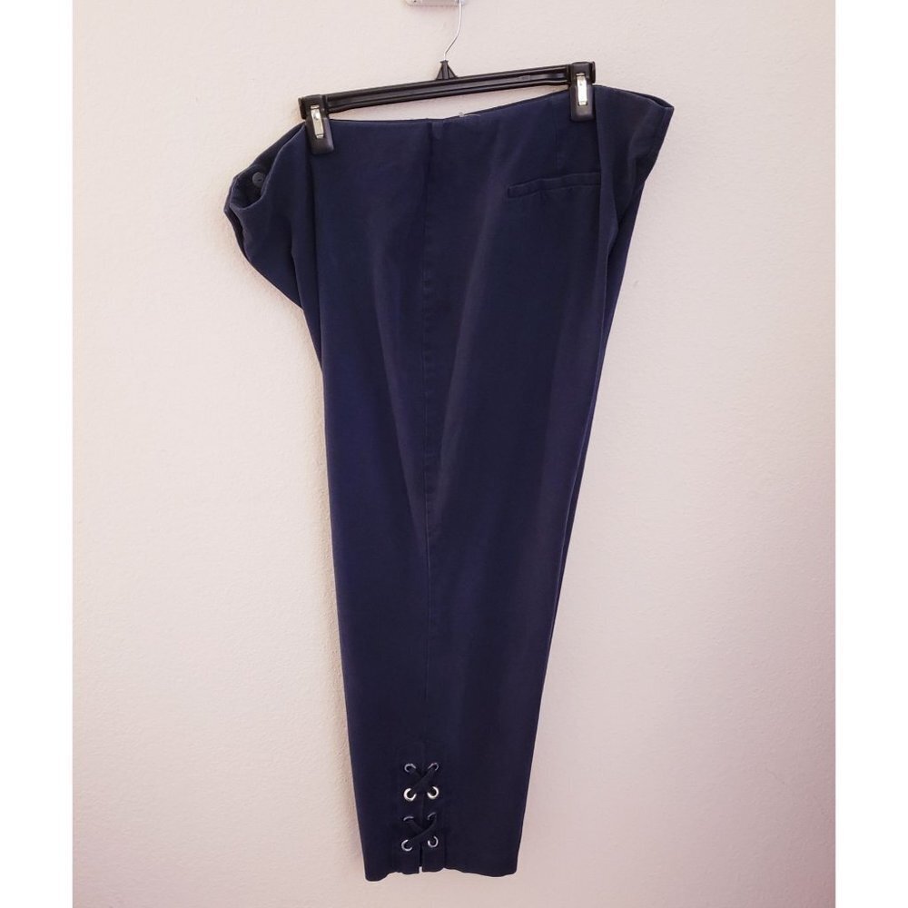 Alfani Blue Cotton Blend Pullon Pants with Side Lacing and Back Pockets Sz 22w G